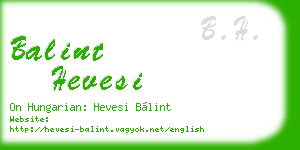 balint hevesi business card