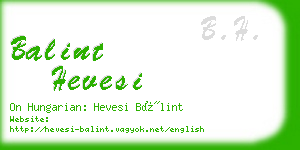 balint hevesi business card
